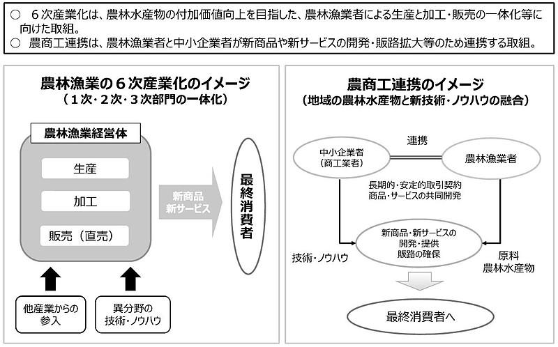 ６次産業化と農商工連携（資料提供：農林水産省）